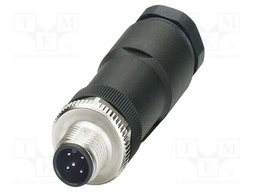 Connector: M12; plug; PIN: 5; 48V; straight; IP67; screw terminal