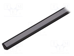 Profiles for LED modules; black; L: 1m; 45-16; aluminium; angular