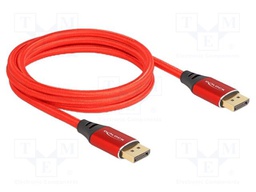Cable; DisplayPort plug,both sides; DisplayPort 2.1; Len: 2m; red