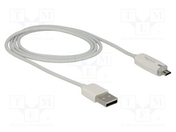 Cable; USB 2.0; USB A plug,USB B micro plug; 1m; white