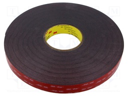 Tape: fixing; W: 25mm; L: 33m; Thk: 1.1mm; acrylic; black