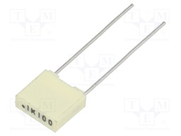 Capacitor: polyester; 100nF; 63VAC; 100VDC; Pitch: 5mm; ±10%