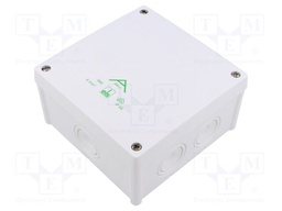 Enclosure: junction box; X: 127mm; Y: 127mm; Z: 70mm; IP66; white