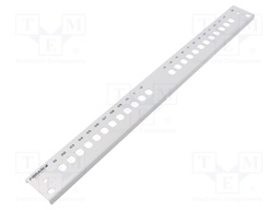 Front panel; 1U; Panel colour: grey