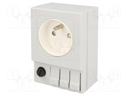 E-type socket; 6.3A; Mounting: DIN; IP20; 250VAC; 92x62x48mm