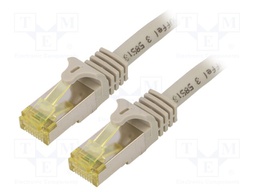 Patch cord; S/FTP; 6a; stranded; Cu; LSZH; grey; 1m; 26AWG