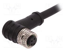 Connector: M8; female; PIN: 4; angled; plug; 3A; 30V; IP67; 1m; TPU