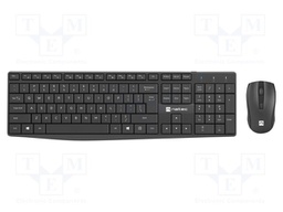 Office kit; black; USB A; wireless,US layout; No.of butt: 4; 10m