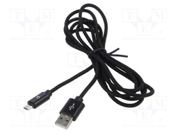 Cable; USB 2.0; USB A plug,USB B micro plug; gold-plated; 1.8m