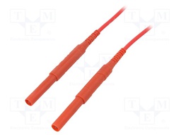 Test lead; silicone; 0.5m; red; 16A; 6kVDC; Cond.cross sec: 1.3mm2