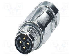 Connector: M17; plug; ST; PIN: 4; 630V; 25A; shielded; IP67; 3+PE