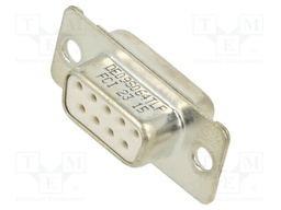 D Sub Connector, DB9, Standard, Receptacle, FCI D Series, 9 Contacts, DE, Solder Cup