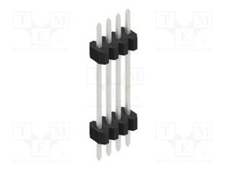 Connector: pin strips; pin header; male; PIN: 4; 1.27mm; THT; 1x4