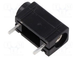 Socket; 4mm banana; 24A; 24mm; black; silver plated; PCB
