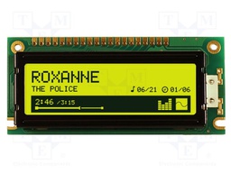 Display: LCD; 122x32; yellow-green; 80x36mm; LED; Touchpad: none; 5V