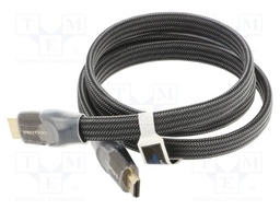 Cable; HDMI 2.0,flat; HDMI plug,both sides; PVC; textile; Len: 1m