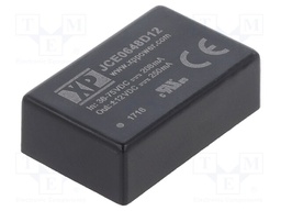 Isolated Board Mount DC/DC Converter, 2:1 Input, ITE, 2 Output, 6 W, 12 V, 250 mA, -12 V