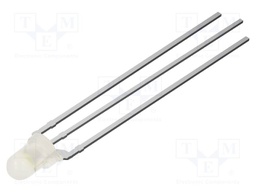 LED; white,orange; 3mm; 60°; Front: convex; 2.1÷2.6/2.9÷3.4VDC