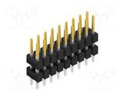 Connector: pin strips; pin header; male; PIN: 18; 2.54mm; THT; 2x9