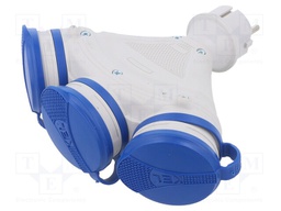 Connector: AC supply; female; socket; 2P+PE; 250VAC; 16A; for cable