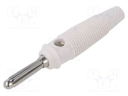Connector: 4mm banana; plug; 16A; 60VDC; white; non-insulated; 3mΩ
