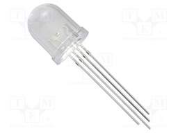 LED; 10mm; tricolour; RGB; 8000÷9000(typ)-10000mcd; 30°; cathode