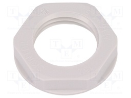Nut; M16; polyamide; UL94V-2; 22mm; light grey; -20÷100°C