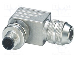 Connector: M12; plug; PIN: 12; 30V; angled; IP67; soldering; A code