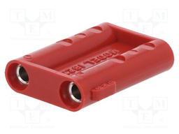 Adapter; red; 5kVDC; 15A; banana 4mm socket x2