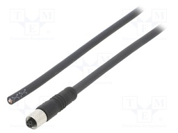 Connector: M5; plug; female; cables; for cable; PIN: 4; 1A; straight