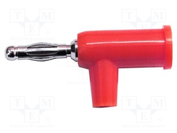 Plug; 4mm banana; 15A; 5kVDC; red; Plating: nickel plated; 122°C