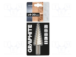 Drill bit; step,conical,multistep; Ø: 4÷20mm
