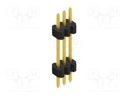 Connector: pin strips; pin header; male; PIN: 3; 1.27mm; THT; 1x3