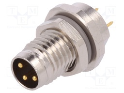 Connector: M8; male; PIN: 3; for panel mounting,front side nut