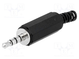 Plug; Jack 3,5mm; male; stereo; with strain relief; ways: 4