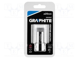 Diamond hole saw; 25mm; glaze,ceramic tile; Thread: M14