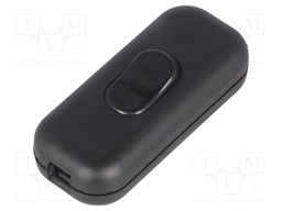 ROCKER; SPST; Pos: 2; OFF-ON; 2A/250VAC; black; none; Body: black