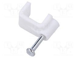 Holder; natural; for flat cable; 100pcs; with a nail