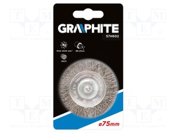 Wheel brush; 75mm; Ø: 6.25mm; steel,acid resistant steel
