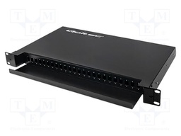Fiber patch panel; black; Number of ports: 24; rack 19"; RACK