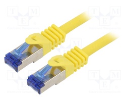 Patch cord; S/FTP; 6a; stranded; Cu; LSZH; yellow; 1m; 26AWG