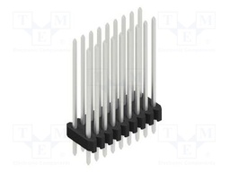 Connector: pin strips; pin header; male; PIN: 18; 1.27mm; THT; 2x9
