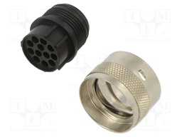 Connector: circular; UTG; plug; female; PIN: 12; w/o contacts