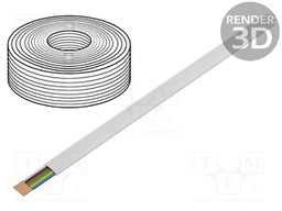 Wire: telecommunication cable; stranded; 6x28AWG; white; 100m