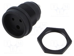 Connector: circular; socket; female; PIN: 3; soldering; polyamide