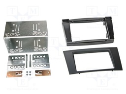 Radio frame; Mercedes; 2 DIN; black/rubber-touch