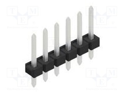 Connector: pin strips; pin header; male; PIN: 6; 2.54mm; THT; 1x6
