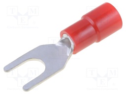 Fork terminal; M4; Ø: 4.3mm; 0.3÷1.65mm2; crimped; for cable; red