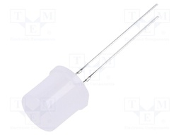 LED; 10mm; white cold; 750÷1120mcd; 180°; Front: flat; Pitch: 2.54mm