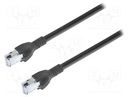 Patch cord; S/FTP; 6a; stranded; Cu; PUR; black; Len: 5m; 26AWG